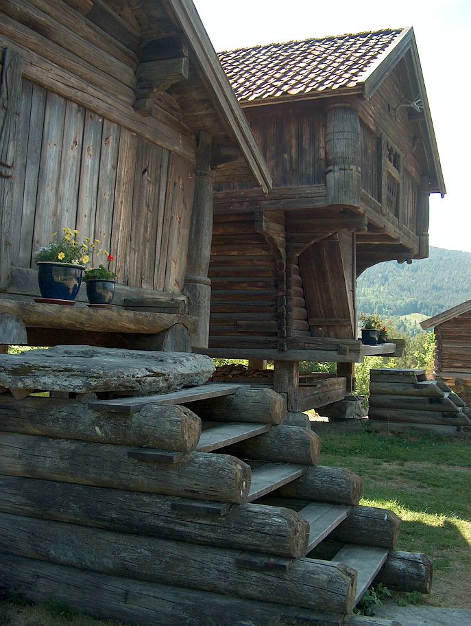 Zu sehen sind hier einige typische Bauernhuser der Telemark