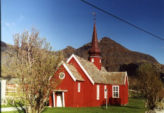 Die Kirche der Gemeinde Flakstad