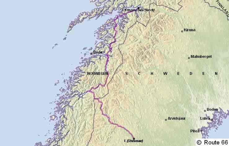 Storuman - Mo I Rana - Fauske - Narvik 650km